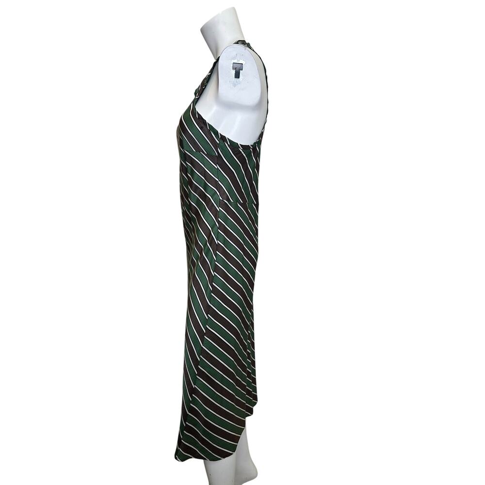 Raquel Allegra Striped Silk Racerback Maxi Dress Sleeveless A-Line Size 0 - Picture 5 of 8